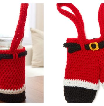 Santa Pants Gift Holder Free Crochet Pattern
