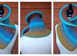 Sassy Autumn Ribbed Cowl Free Crochet Pattern for Beginner