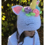 Unicorn Hat with Flowers Free Crochet Pattern 1