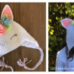 Unicorn Hat Free Crochet Pattern with Flowers