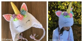 Unicorn Hat Free Crochet Pattern with Flowers