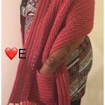 V-Stitch Pocket Shawl Free Crochet Pattern