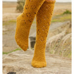 Walking on Sunshine Lace Knee High Socks Free Crochet Pattern