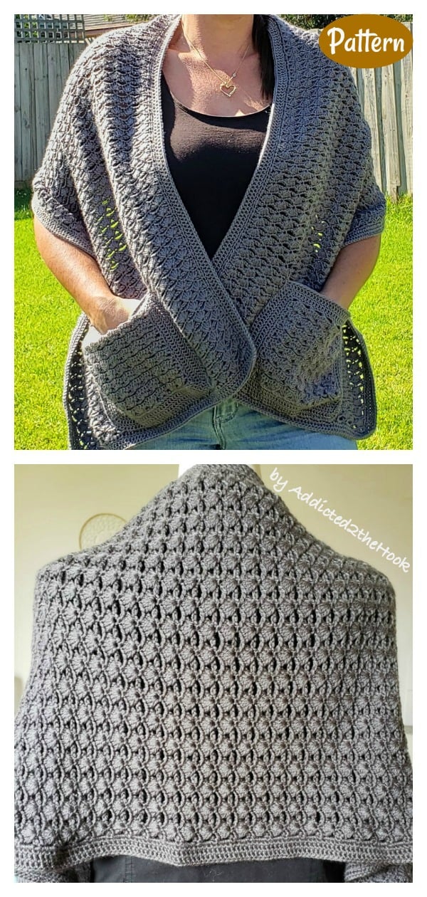 Wrap with pockets Crochet Pattern