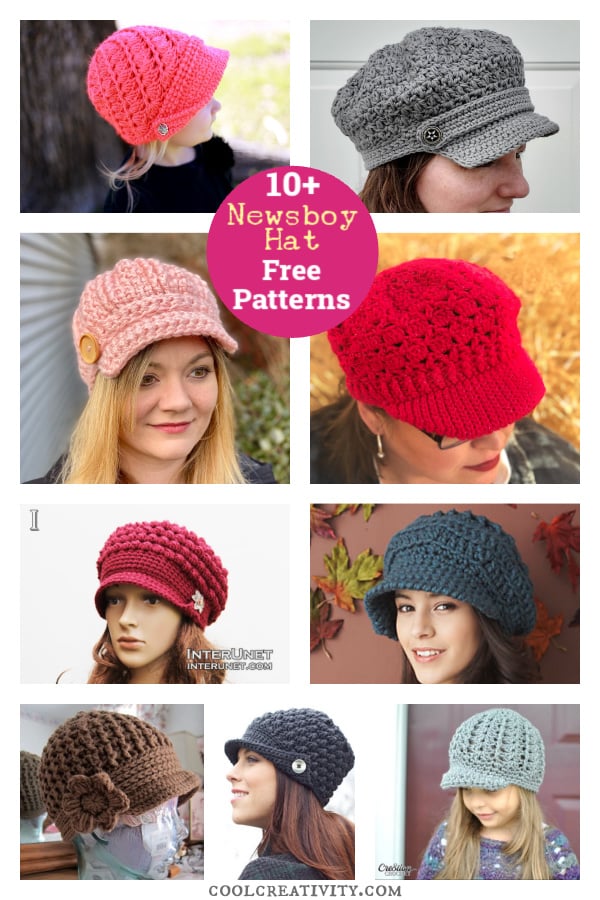 10+ Newsboy Hat Free Crochet Pattern 