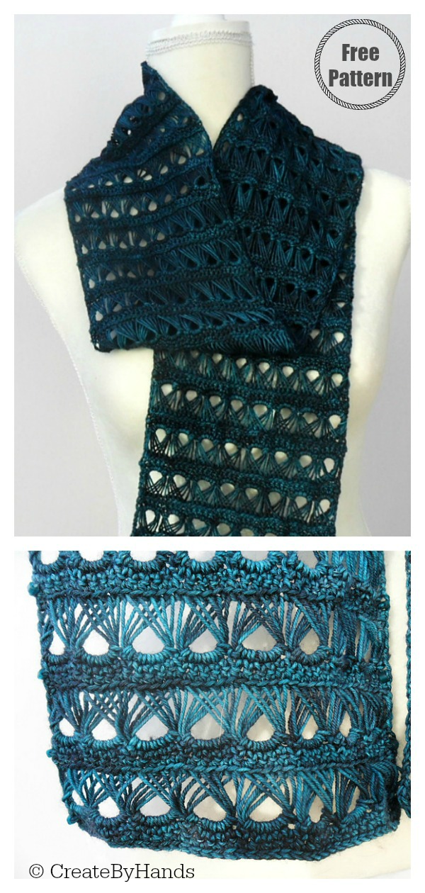 Broomstick Lace Scarf Free Crochet Pattern 