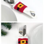 Christmas Cutlery Holder Free Crochet Pattern