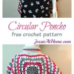 Circular Long Poncho Free Crochet Pattern