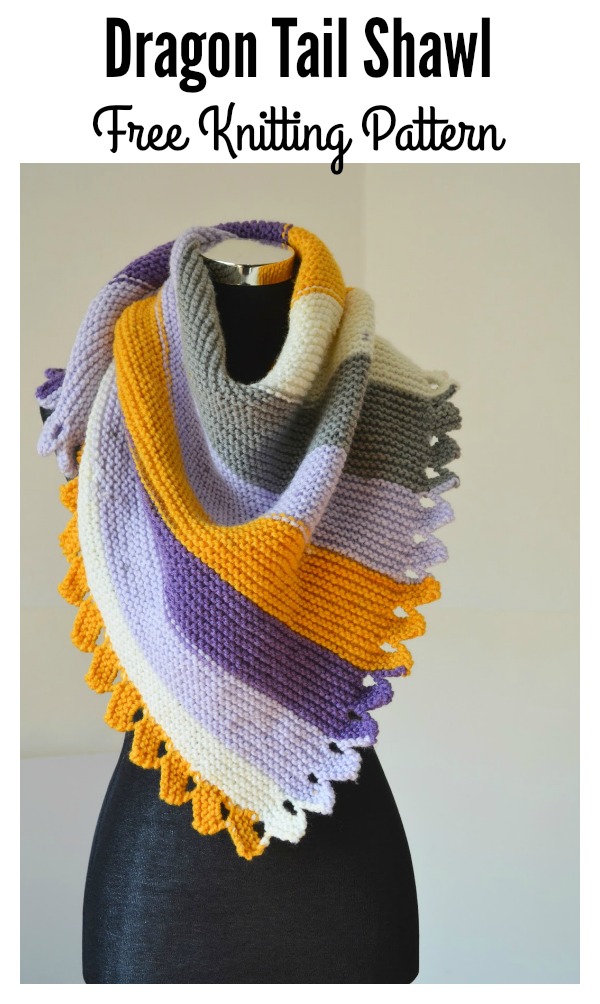 Dragon Tail Shawl Free Knitting Pattern 