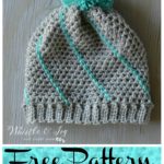 Easy Crochet Diagonal Hatch Slouchy Hat Free Pattern