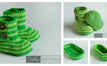 Green Zebra Baby Booties Free Crochet Pattern