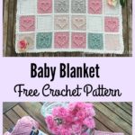Heart Bubble Stitch Baby Blanket Free Crochet Pattern