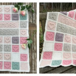 Heart Bubble Stitch Baby Blanket Free Crochet Pattern