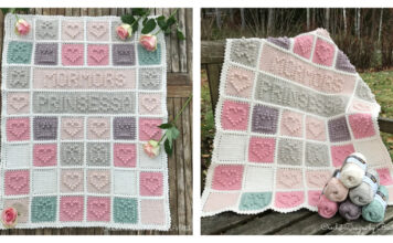Heart Bubble Stitch Baby Blanket Free Crochet Pattern