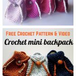 Mini Backpack Keychain Free Crochet Pattern and Video Tutorial