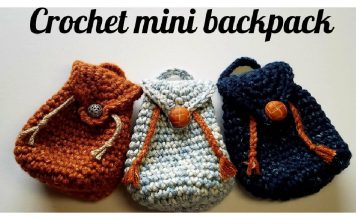 Mini Backpack Keychain Free Crochet Pattern