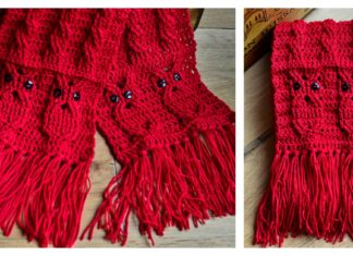 Owl Cabled Scarf Free Crochet Pattern