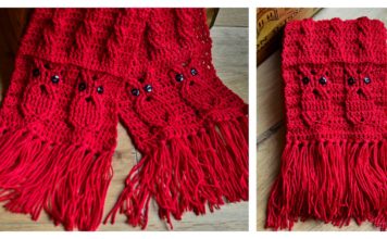 Owl Cabled Scarf Free Crochet Pattern