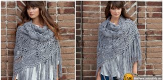 Pineapple Stitch Sidewalk Shawl Free Crochet Pattern and Video Tutorial