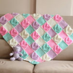 Crochet Heart Bubble Stitch Baby Blanket