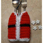 Santas Vest Cutlery Holder Free Crochet Pattern