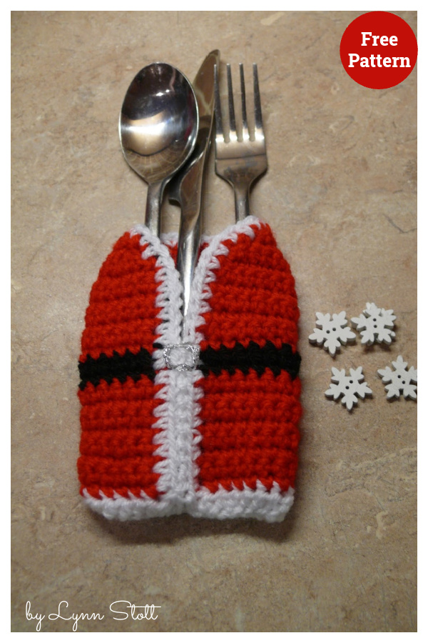 Christmas Cutlery Holder Free Crochet Patterns