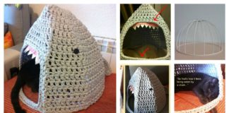 Shark Cat House Free Crochet Pattern