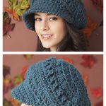 Slouchy Peaked Newsboy Hat Free Crochet Pattern