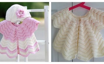 Star Shaped Baby Chevron Cardigan Free Crochet Pattern and Video Tutorial