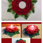Tealight Rose Candle Holder Free Crochet Pattern