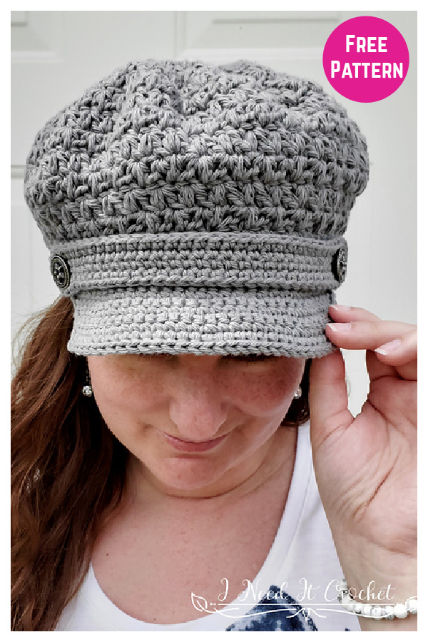 The Mixed Cluster Newsboy Hat Free Crochet Pattern 