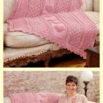 Aran Hearts Throw Free Crochet Pattern