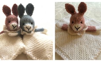 Bunny Mini Cuddly Blankie Free Knitting Pattern