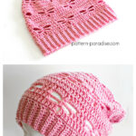 Dragonfly Stitch Slouchy Hat Free Crochet Pattern