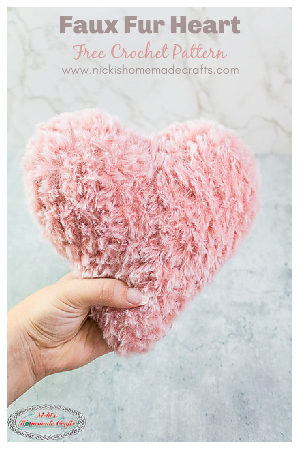 Faux Fur Heart Free Crochet Pattern