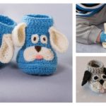 Happy Puppy Baby Slippers Free Crochet Pattern