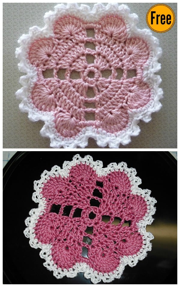 Hearts Around Doily Free Crochet Pattern