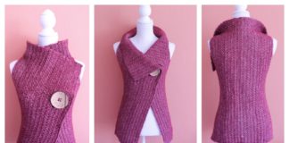 Peek-a-Boo Button Wrap Free Crochet Pattern (S-XL)