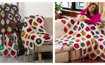 Retro Ornament Throw Blanket Free Crochet Pattern and Video Tutorial