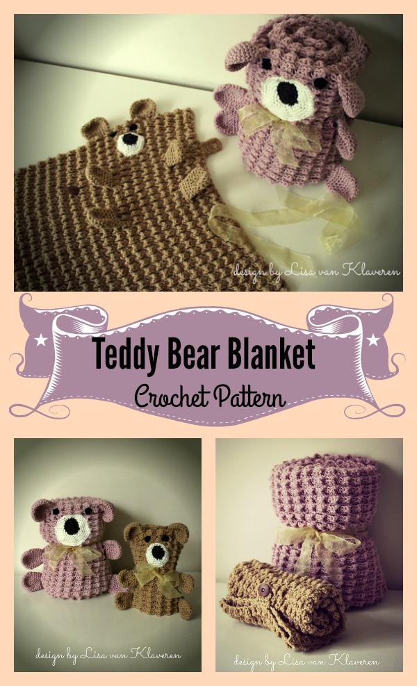 Roly Poly Teddy Bear Blanket Crochet Pattern