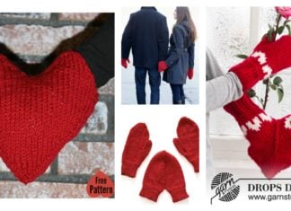 Smitten - Hand Holding Love Mitten Free Knitting Pattern