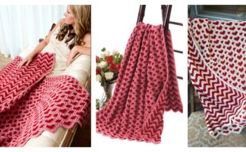 Sweetheart Ripple Afghan Blanket Crochet Pattern