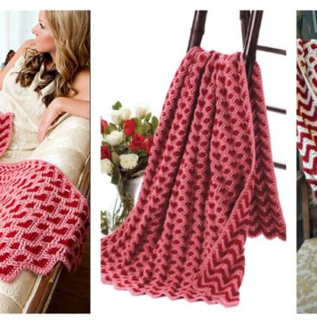 Sweetheart Ripple Afghan Blanket Crochet Pattern