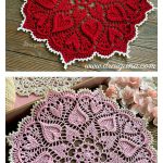 Sweetheart Soiree Hearts Around Doily Free Crochet Pattern