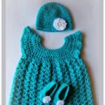 Baby Set Hat Booties and Dress Free Crochet Pattern