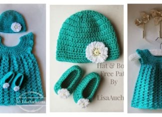 Baby Set Hat Booties and Dress Free Crochet Pattern