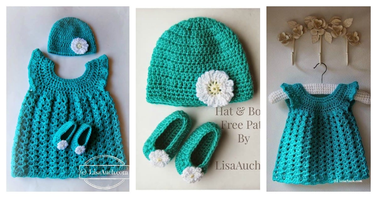 Crochet Beanie and Bootie Set for Babies Handmade Outfit 