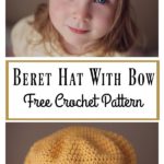 Beret Hat With Bow Free Crochet Pattern