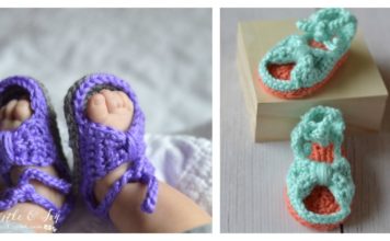 Bitty Bow Baby Sandals Free Crochet Pattern