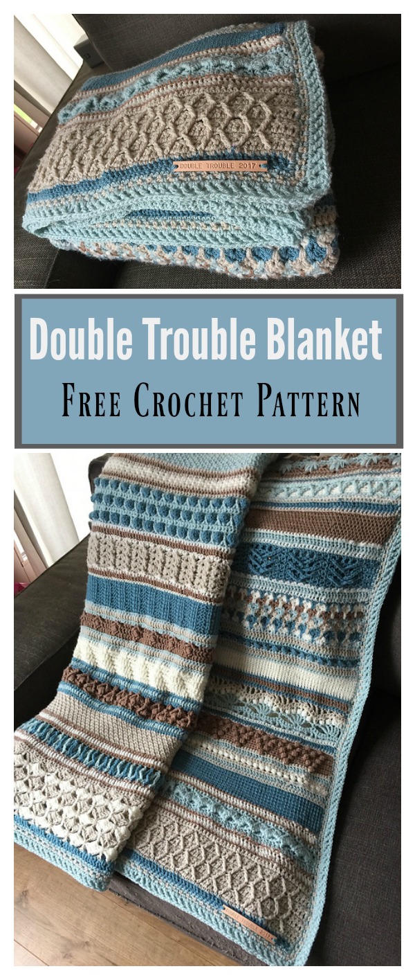 Double Trouble Blanket Free Crochet Pattern 